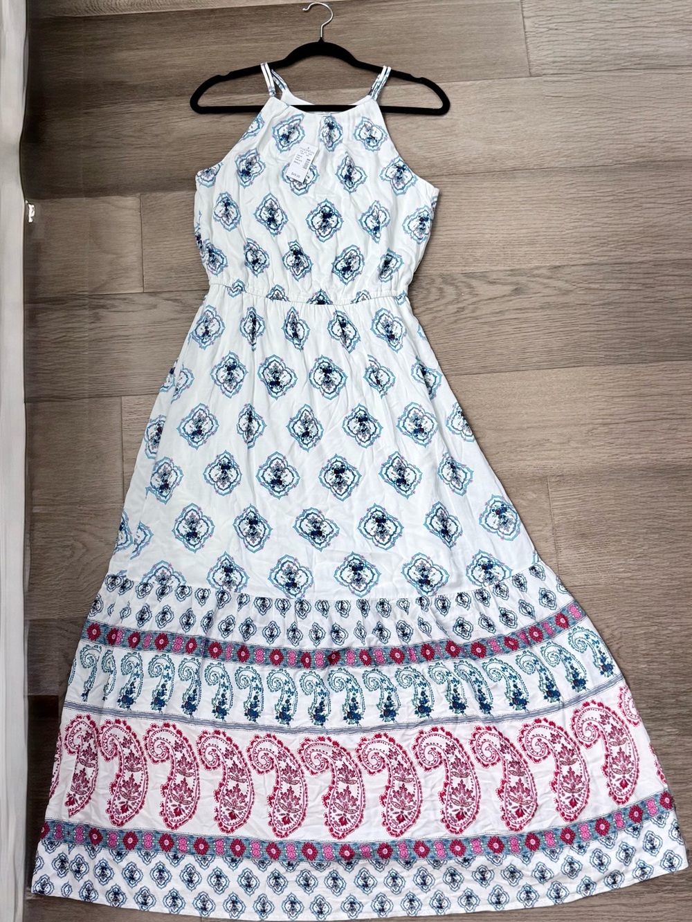 Maurice’s Pleated Neck Halter Top Maxi Dress Sz S. NWT